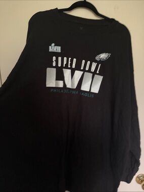 Fanatics Philadelphia Eagles Black Long Sleeve Super Bowl LVII Tee